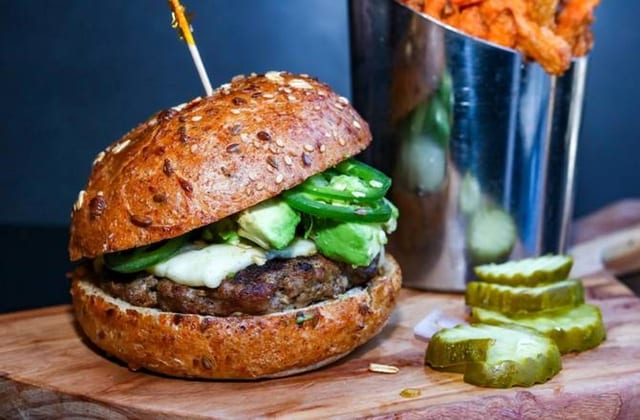 Organic Cinco De Mayo Burger.